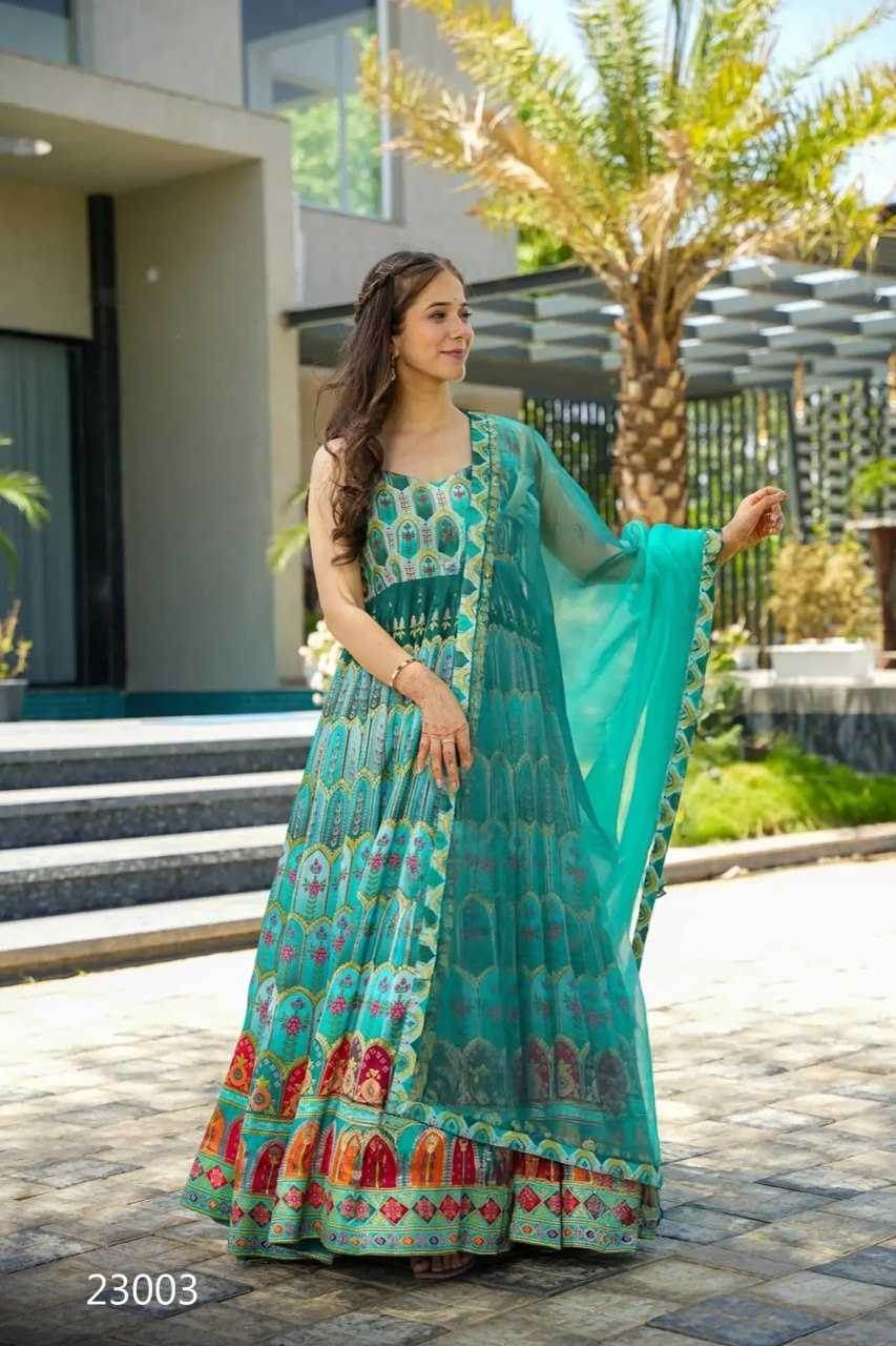 Silk Anarkali Long Gown - MYLUXURY LANE ENTERPRISE